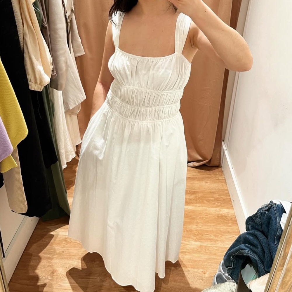 {{lucy paris}} Smocked Tiered White Dress